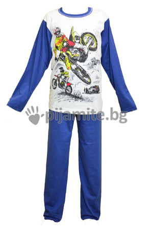 Юношески пижами Пижами дълъг ръкав Изчерпан!!!Детска пижама сито дълъг ръкав Мотори (5-12г.)